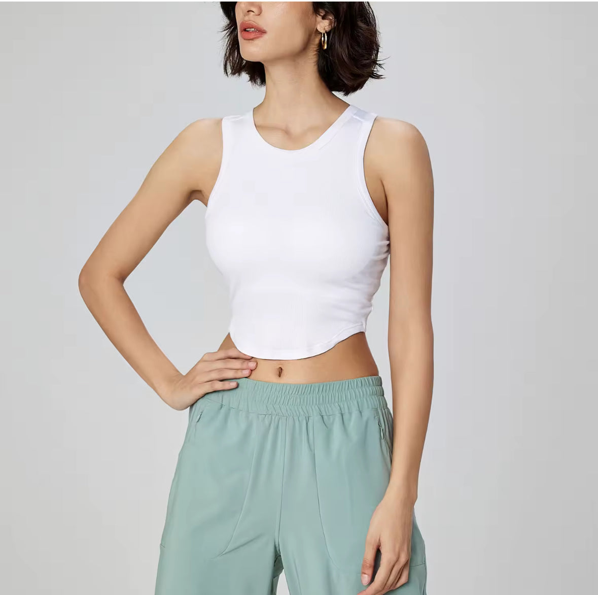 Curved Hem Crop Tank