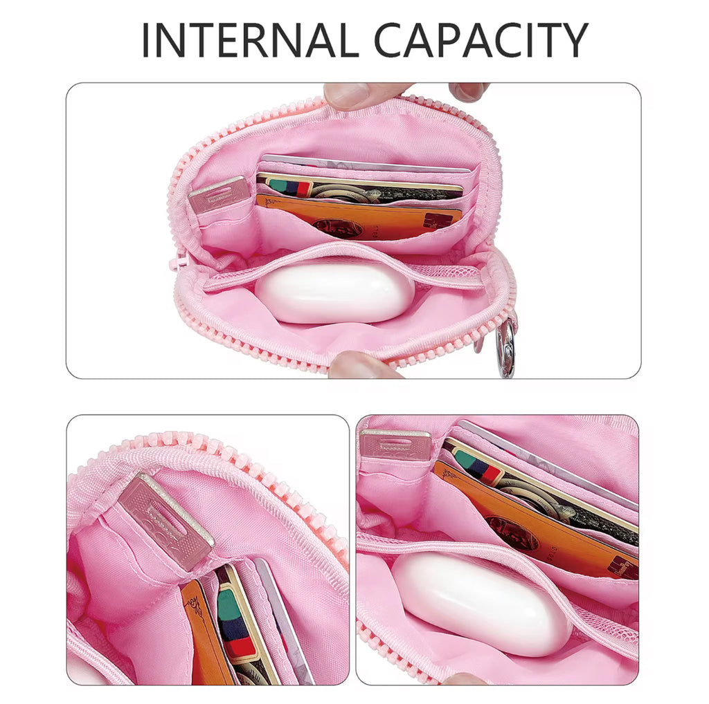 Mini Card Holder Zipper Wristlet KeyChain