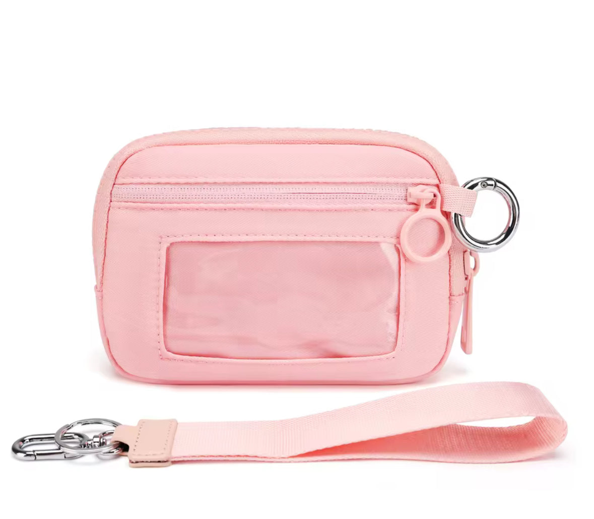 Mini Card Holder Wristlet Keychain – Compact Gym & Travel Pouch
