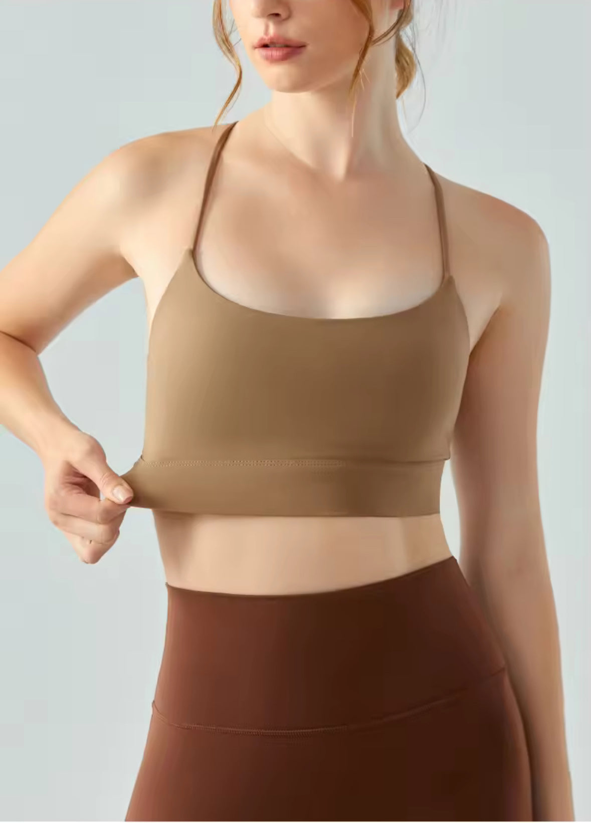 Thin Strap Backless Yoga Tank Bra