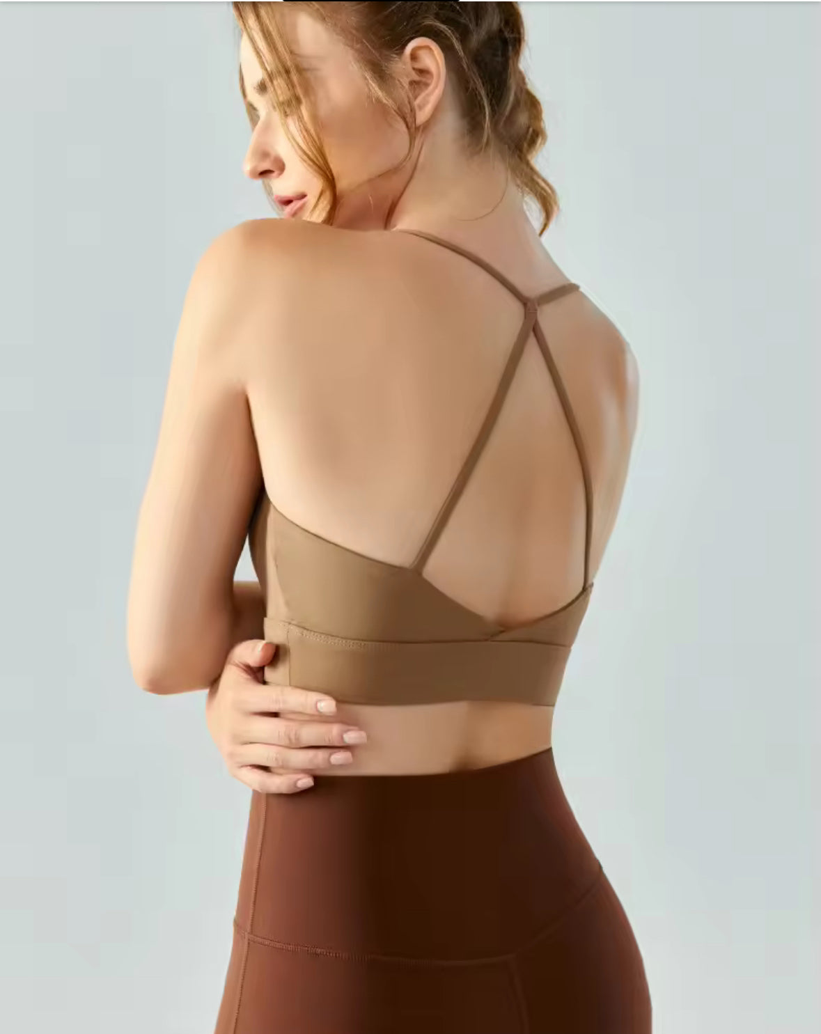 Thin Strap Backless Yoga Tank Bra
