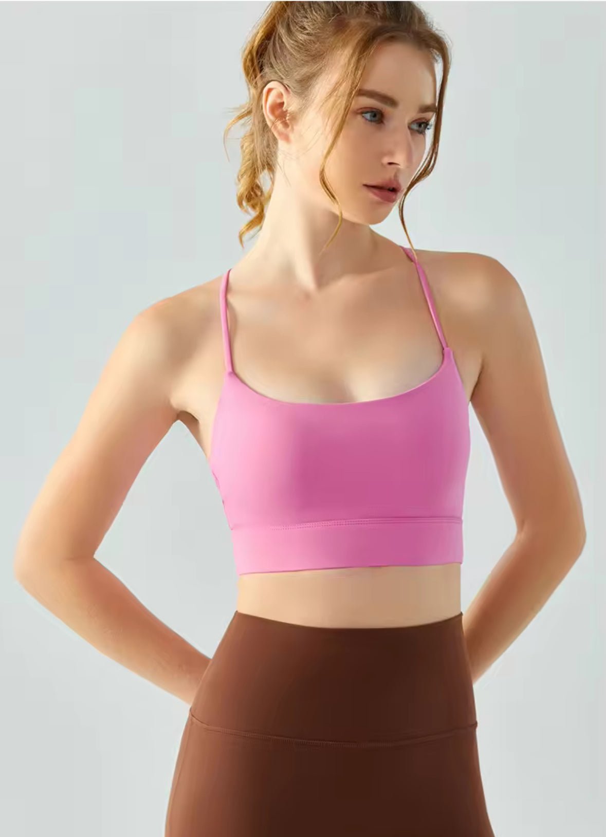Thin Strap Backless Yoga Tank Bra