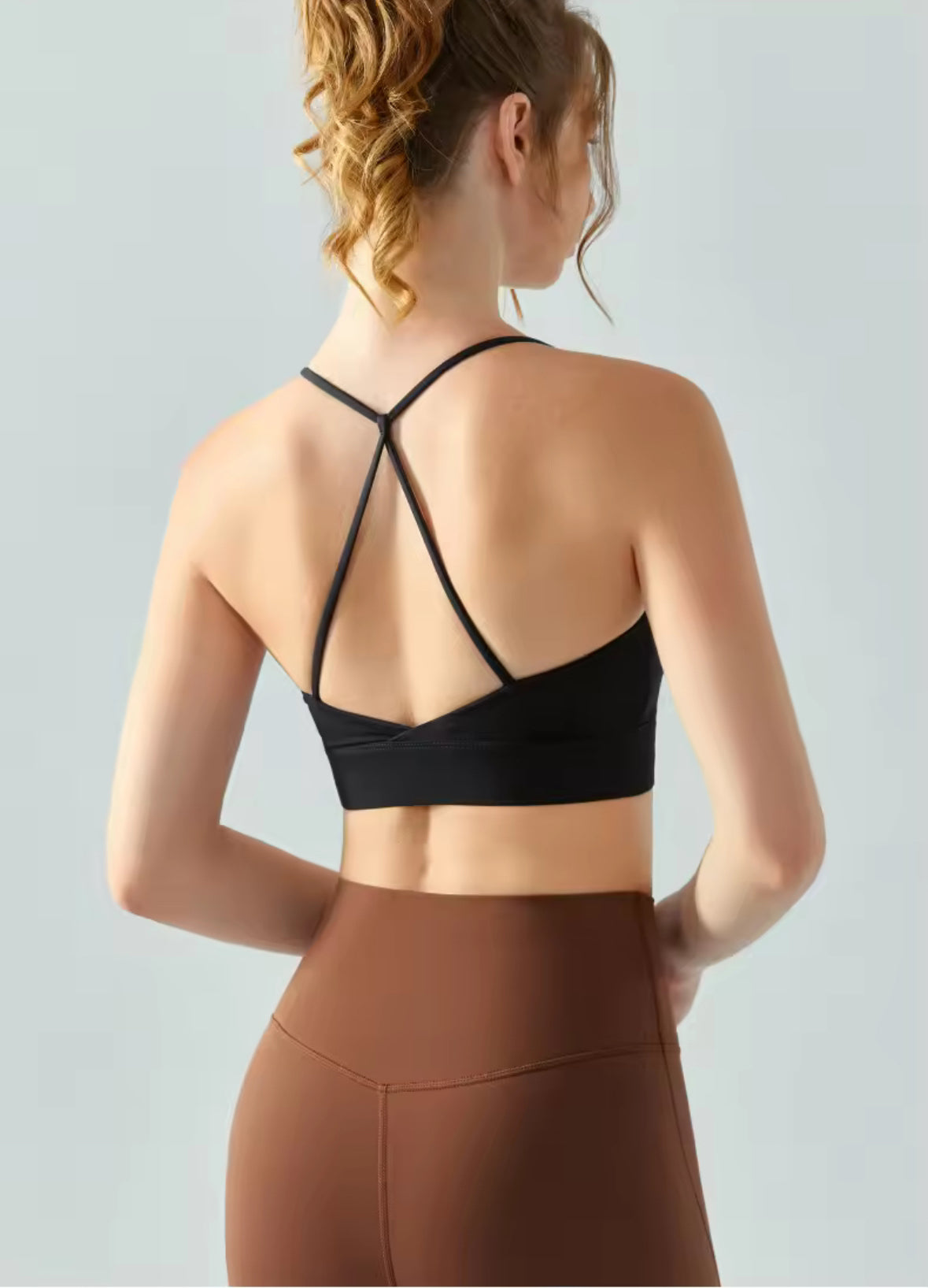 Thin Strap Backless Yoga Tank Bra