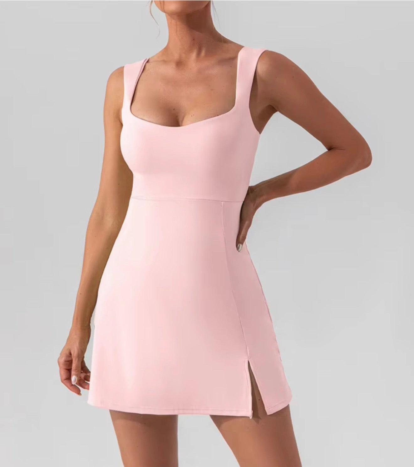 Sexy Strap Solid Yoga Tennis Dress