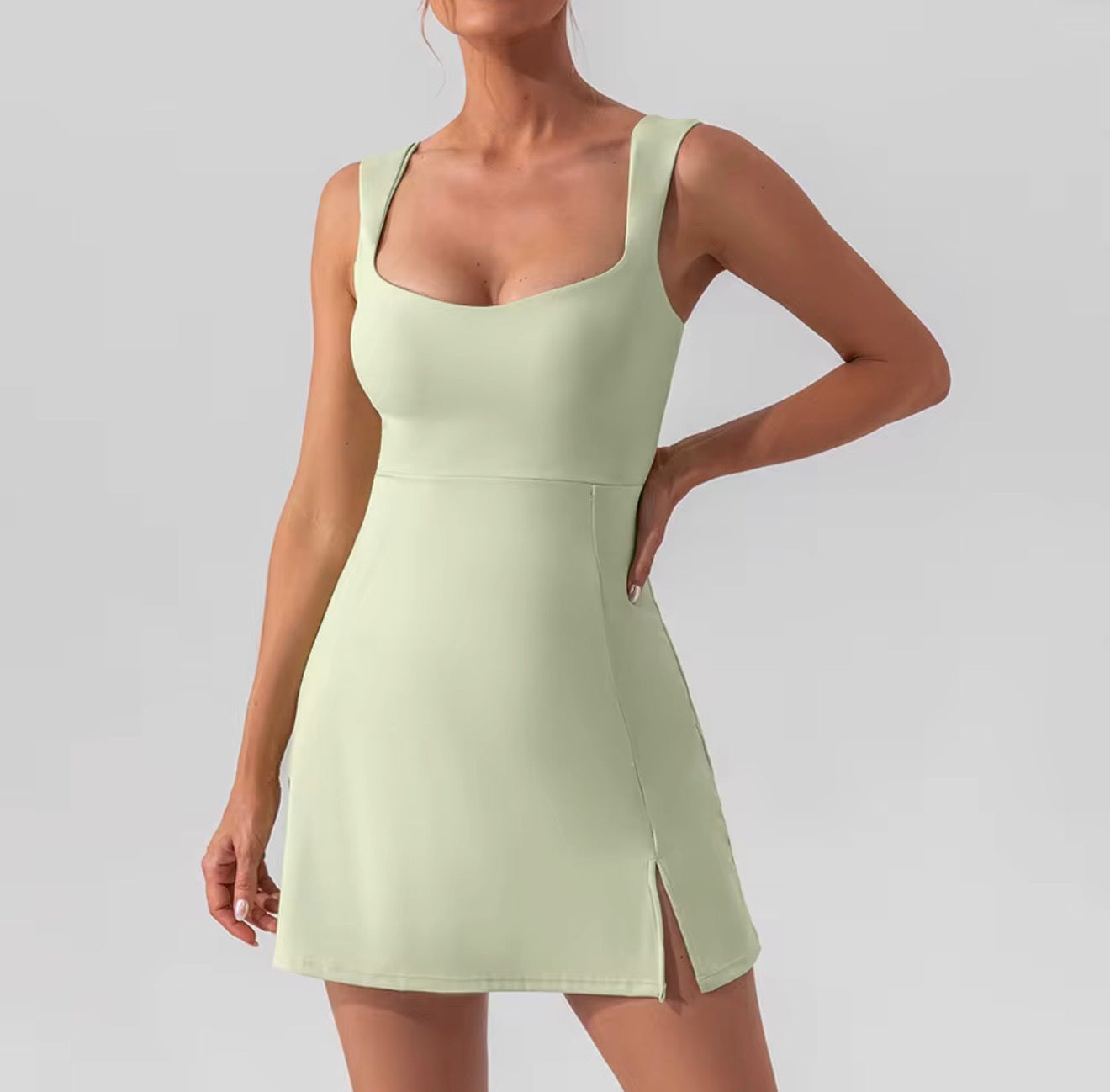 Sexy Strap Solid Yoga Tennis Dress