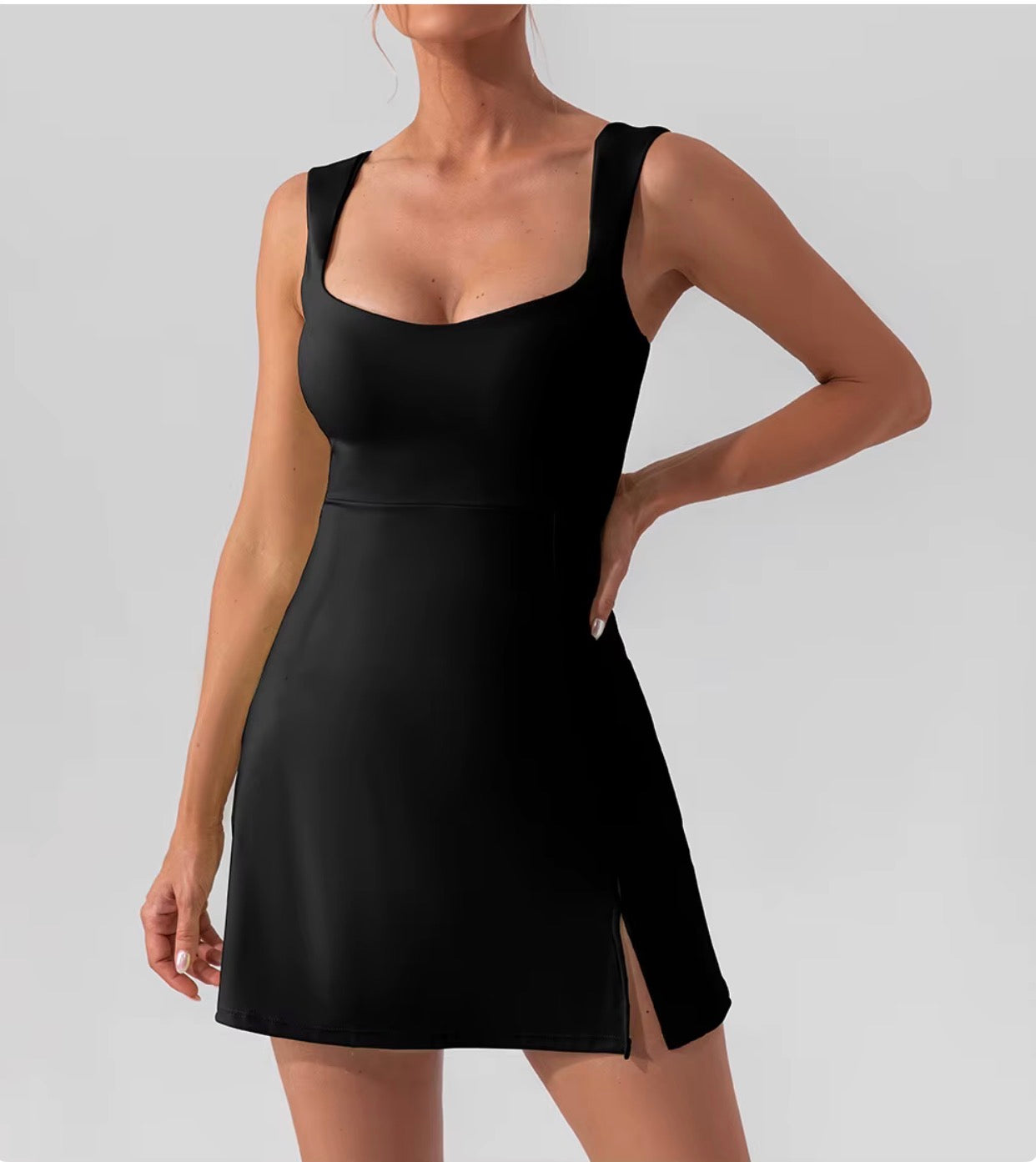 Sexy Strap Solid Yoga Tennis Dress