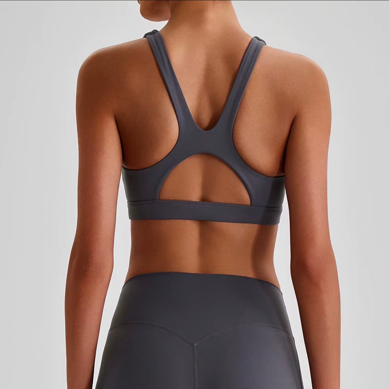 PowerFlex Open-Back Sports Bra – High-Support Workout Bra
