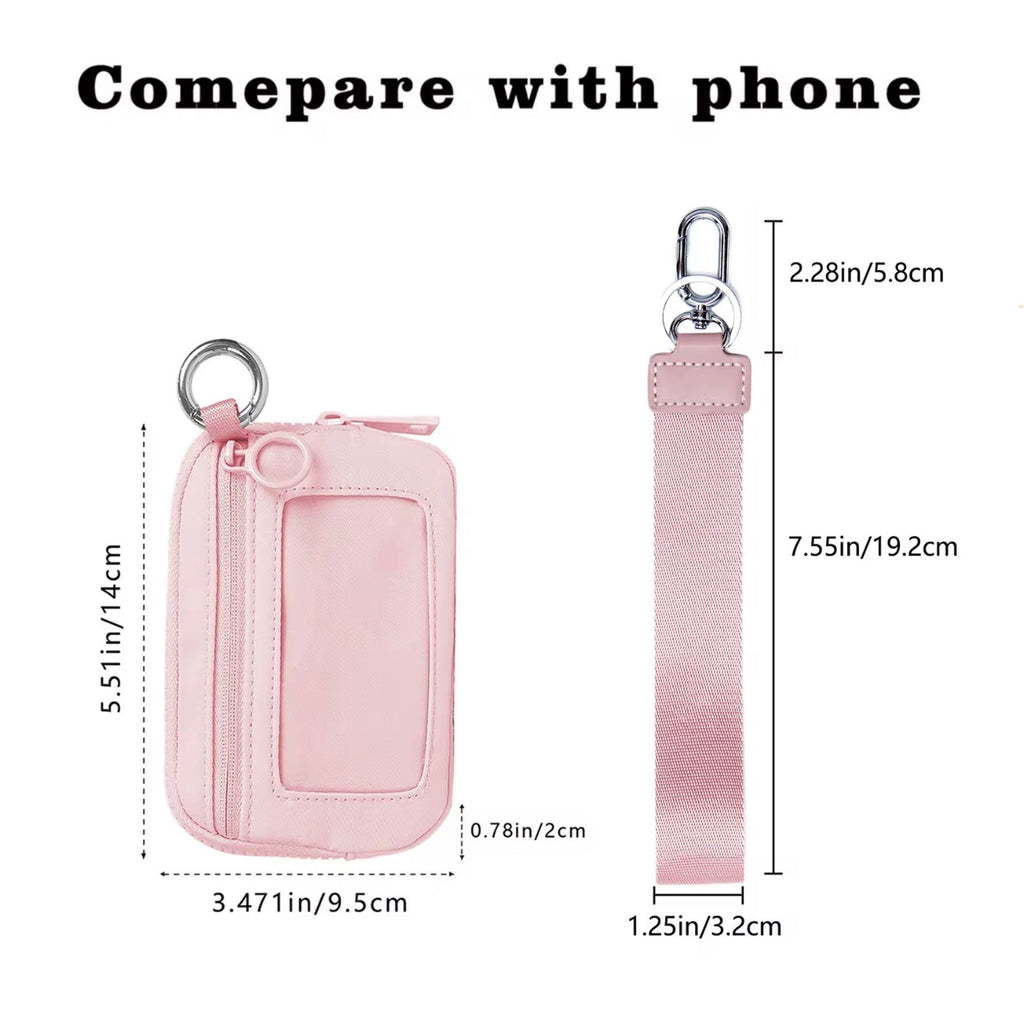 Mini Card Holder Zipper Wristlet KeyChain