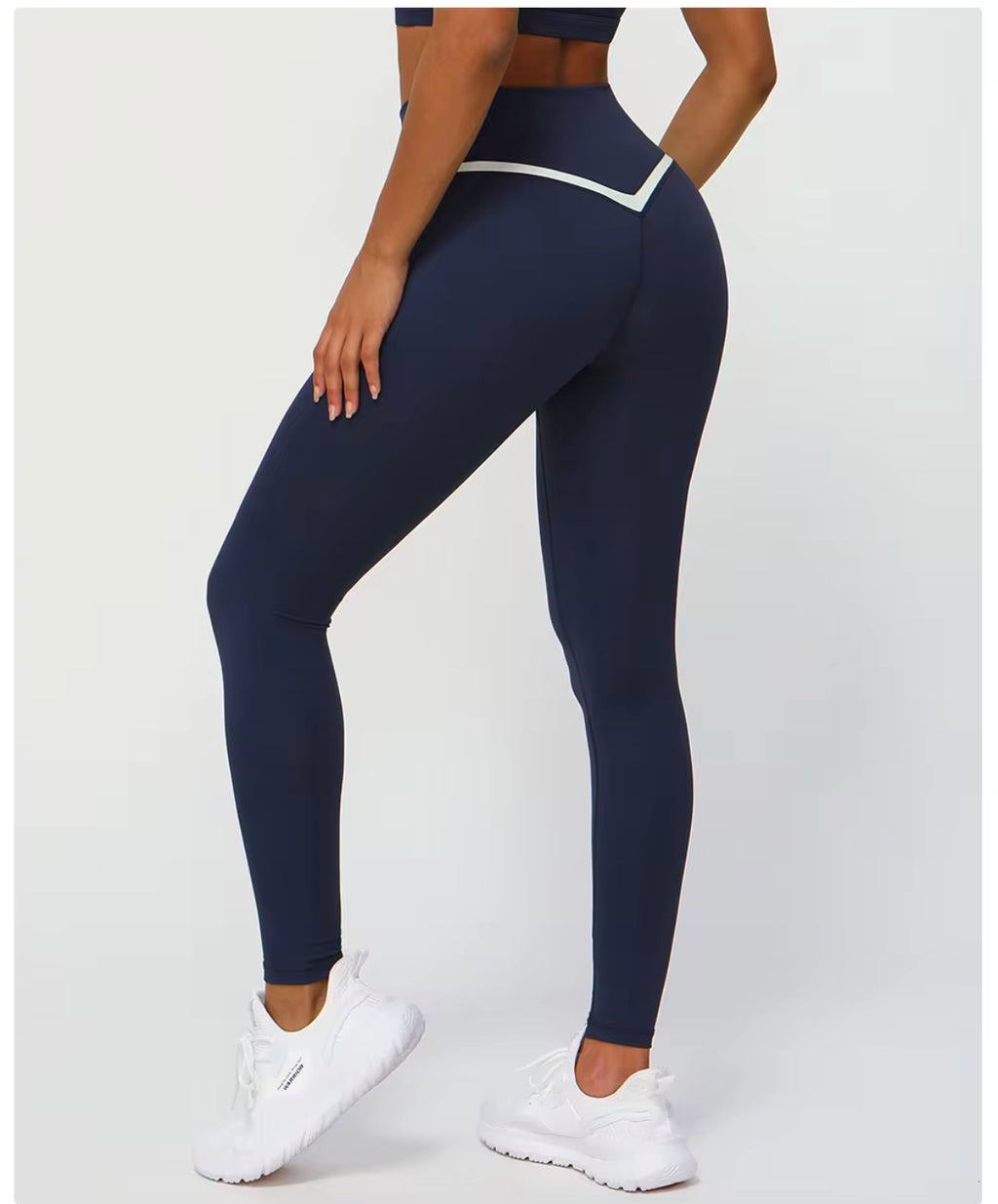 Contrast Cross Waist Sculpt Leggings