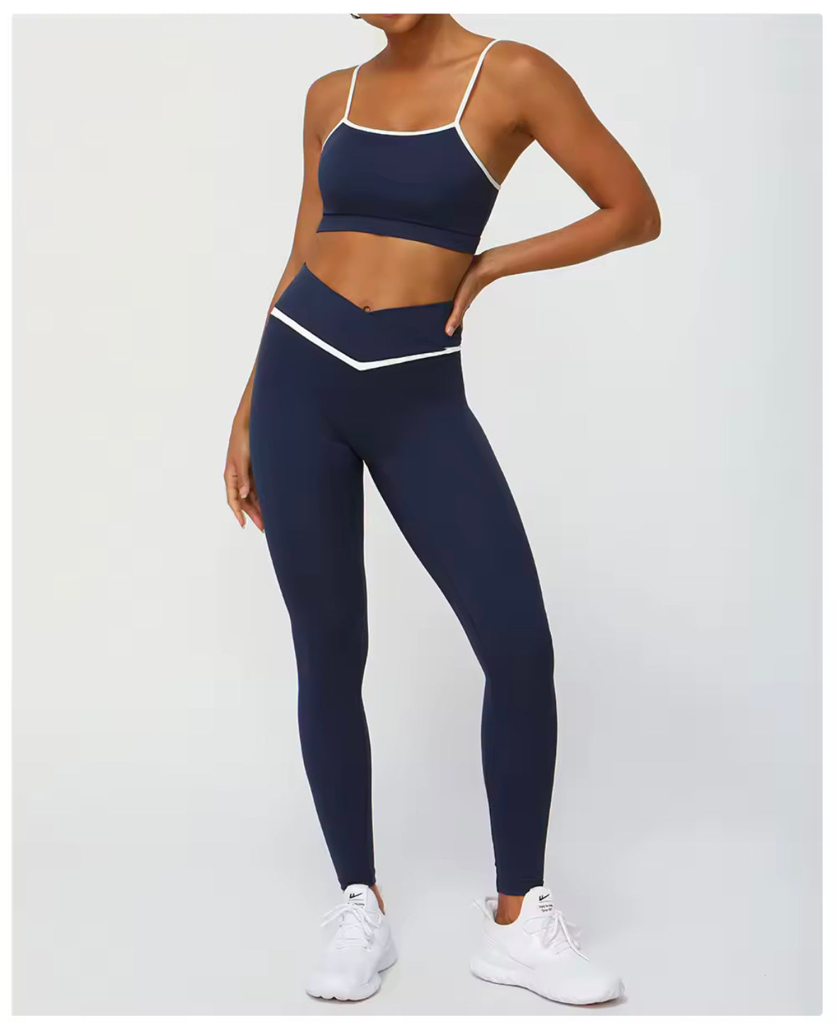Contrast Cross Waist Sculpt Leggings