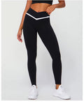 Contrast Cross Waist Sculpt Leggings