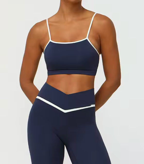 Contrast Cross Waist Leggings