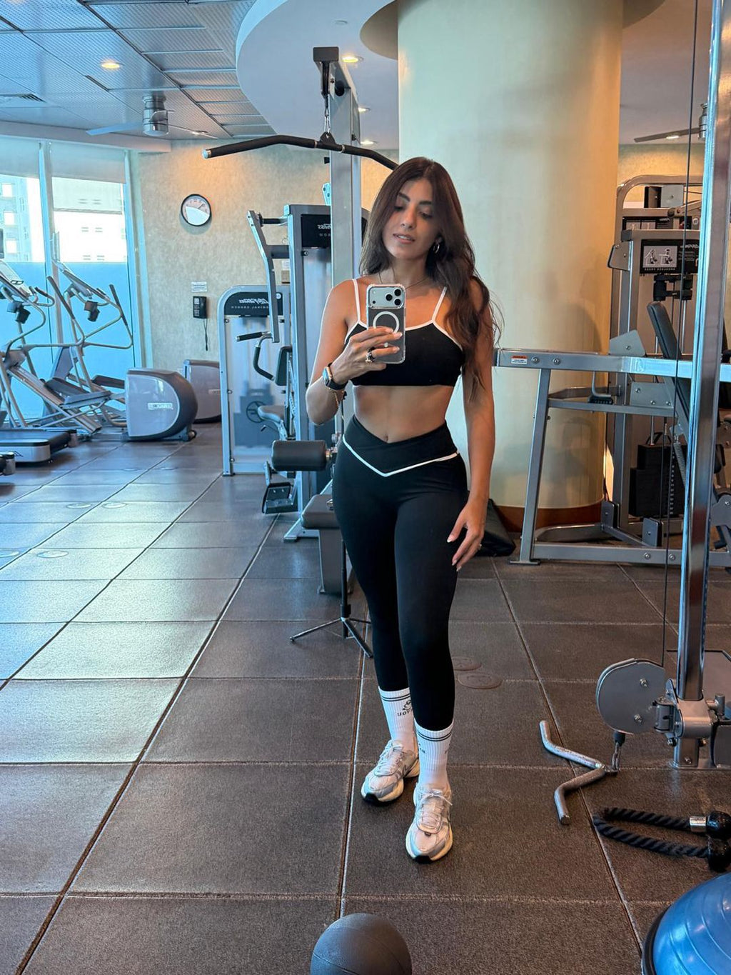 Contrast Cross Waist Sculpt Leggings