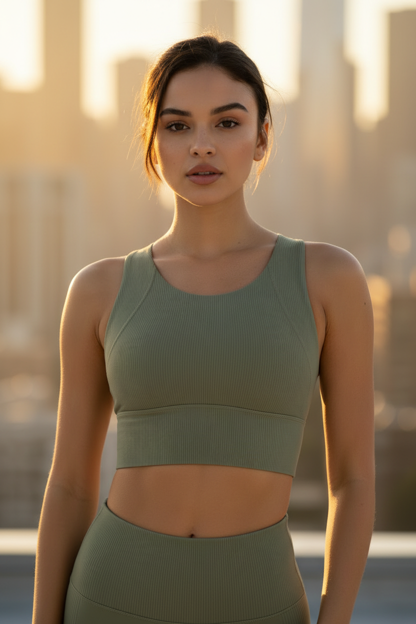 Sage Green Bra - Rooftop Close Up